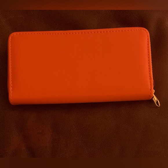 Women’s Auburn Double Zip Around Large Wallet AU Orange Blue NEW 7.5x4x1.5 - Picture 3 of 6